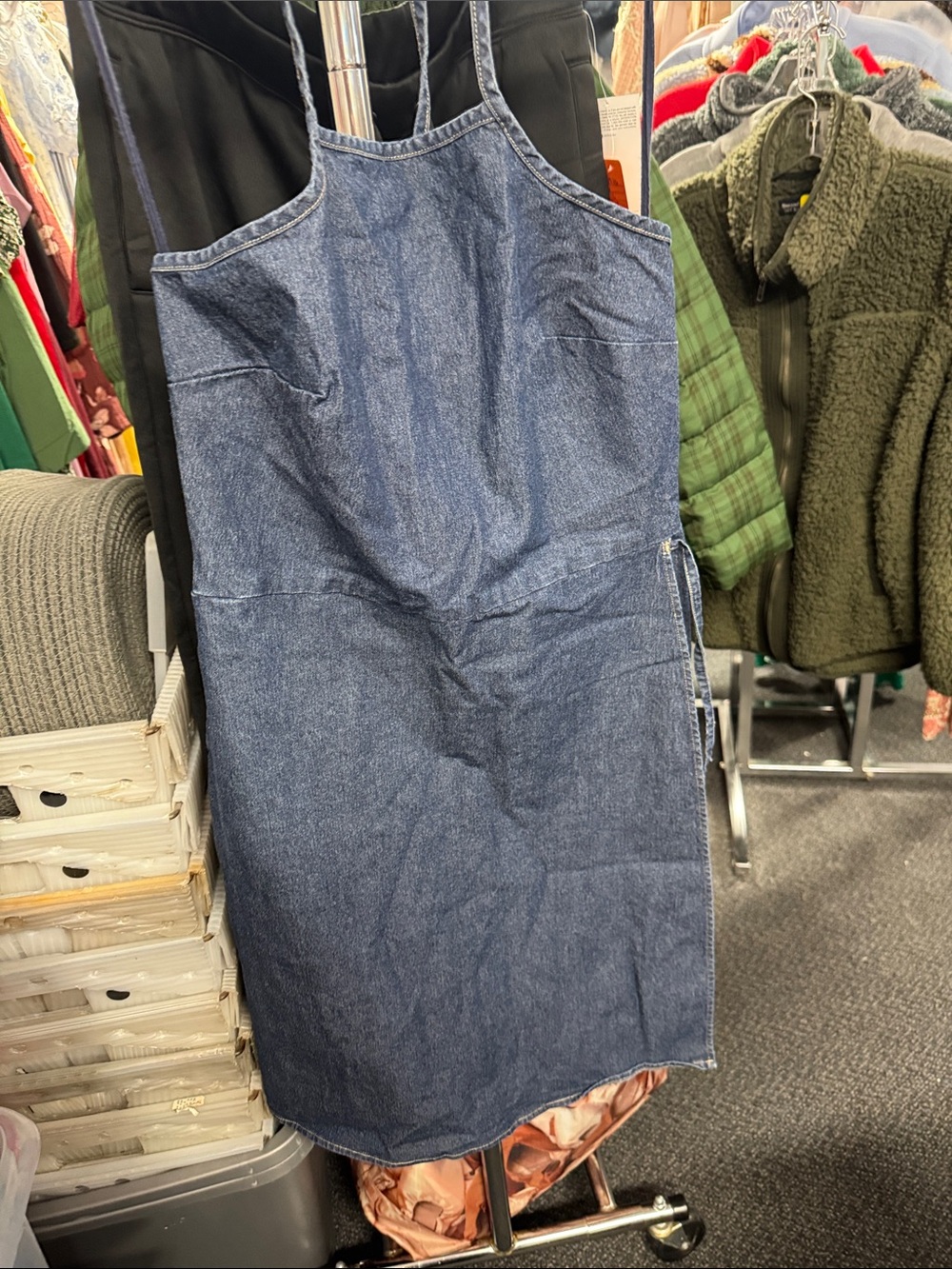 Vintage American eagle denim halter dress size 8 // 091748